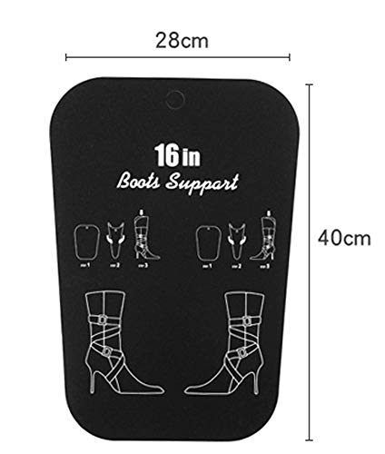 QUUPY 2 Pairs 16 Inch Long Thicken Plastic Shoe Shaper Holder Shoe Trees Stretcher Inserts Tall Boot Automatic Stand Support No Print for Women Over-The-Knee Boots Taller Boot Knee High Shoes (Black)