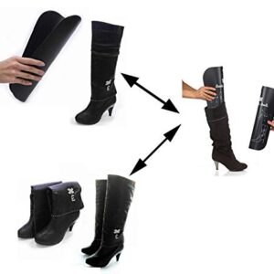 QUUPY 2 Pairs 16 Inch Long Thicken Plastic Shoe Shaper Holder Shoe Trees Stretcher Inserts Tall Boot Automatic Stand Support No Print for Women Over-The-Knee Boots Taller Boot Knee High Shoes (Black)