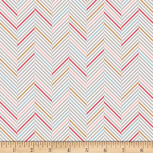 Art Gallery Fabrics Art Gallery Playground Chopsticks Rainbow Fabric, Light Grey