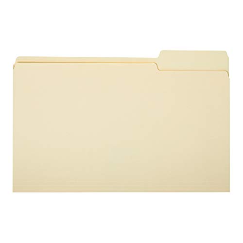 Amazon Basics File Folders, 1/3 Tab, 100-Pack, Legal (8.5" x 14"), Manila