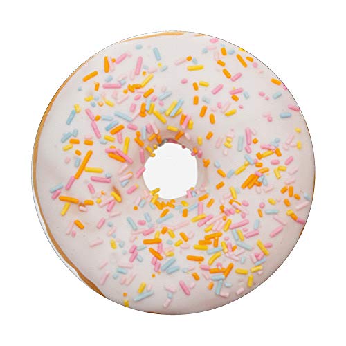White Donut with Colorful Sprinkles PopSockets PopGrip: Swappable Grip for Phones & Tablets