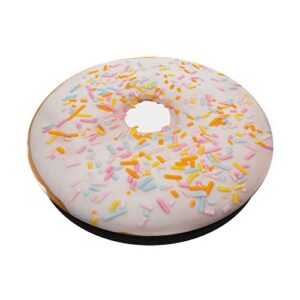 White Donut with Colorful Sprinkles PopSockets PopGrip: Swappable Grip for Phones & Tablets