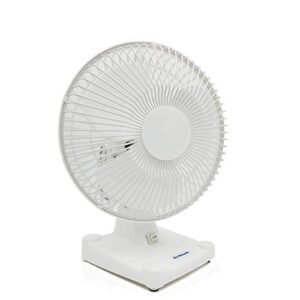 uninex ek800fnsku patented oval oscillating up and down table fan, 2-speed, compact, etl listed, 8-inch, no logo, white
