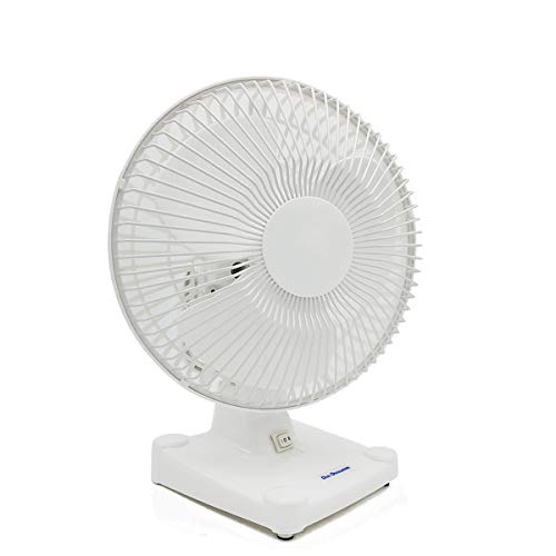 Uninex EK800FNSKU Patented Oval Oscillating Up and Down Table Fan, 2-Speed, Compact, ETL Listed, 8-Inch, No Logo, White