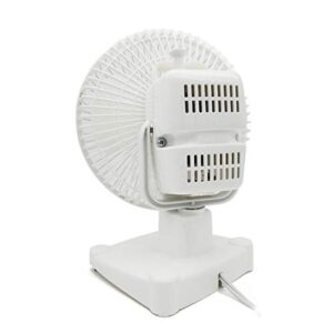 Uninex EK800FNSKU Patented Oval Oscillating Up and Down Table Fan, 2-Speed, Compact, ETL Listed, 8-Inch, No Logo, White