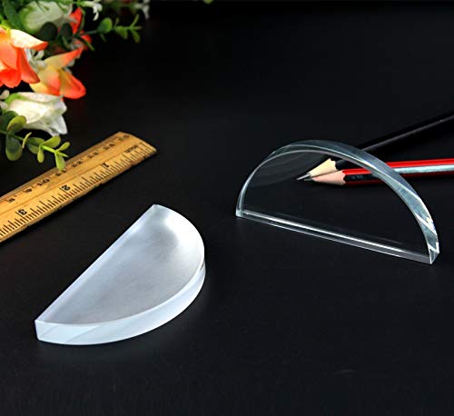 Optical Glass Semicircle Lens Physical Teaching Equipment 2pcs