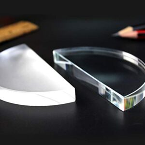 Optical Glass Semicircle Lens Physical Teaching Equipment 2pcs
