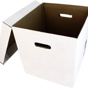 12" Vinyl Record Storage Box - Sturdy Cardboard with Removable Lid - Holds up to 90 Records or Laser Discs - Set of 5 Boxes #12BC13