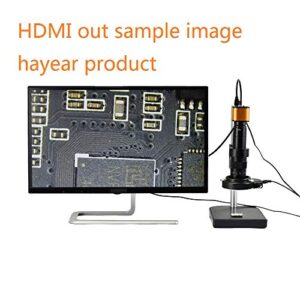 HAYEAR 16MP HDMI 1920x1080P Resolution Digital HD Microscope Camera 5X- 300X Magnification Optical Lens Bracket with Illumination Portable