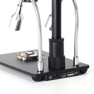 HAYEAR 16MP HDMI 1920x1080P Resolution Digital HD Microscope Camera 5X- 300X Magnification Optical Lens Bracket with Illumination Portable