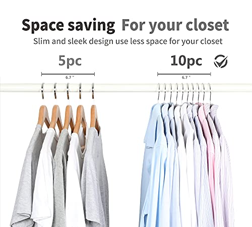 TOPIA HANGER Metal Hangers 20 Pack, Non Slip Clothes Hangers Space Saving, Heavy Duty Rubber Coated Wire Hanger for Coat, Shirt, Dress, Pants-Grey, CT12G