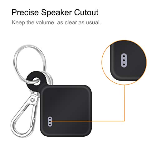 [2 Pack] Fintie Silicone Case with Carabiner Keychain for Tile Mate (2020 & 2018), Anti-Scratch Lightweight Soft Protective Sleeve Skin Cover, Black