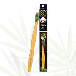 woobamboo bamboo toothbrush - adult - soft bristle - bpa free nylon bristles - eco-friendly, biodegradable, compostable, vegan