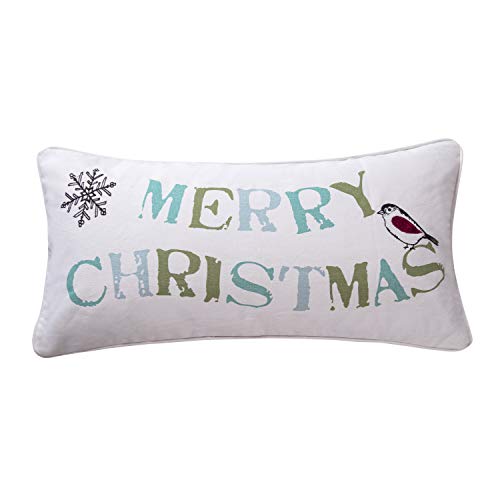 Levtex Home - Holly - Decorative Pillow (12X24in.) - Merry Christmas - Teal, Green, Red and Black