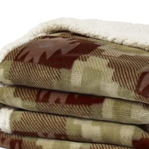 Eddie Bauer Ultra-Plush Collection Throw Blanket-Reversible Sherpa Fleece Cover, Soft & Cozy, Perfect for Bed or Couch, Copper Creek Brown