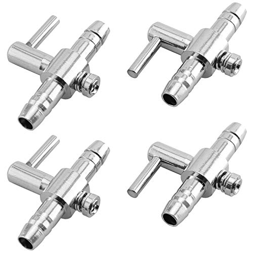 DGZZI Air Distributor Splitter 4PCS One-Way Air Flow Line Stainless Steel Pump Lever Control Valve for Aquarium Fish Tank