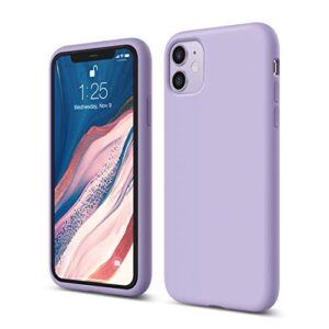 elago liquid silicone case compatible with iphone 11 case (6.1 inches), silicone mobile phone case, all-round protection: 3-layer protective case, raised edge for screen and camera (lavender)