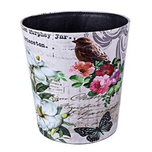 lingxuinfo scakbyer small trash can wastebasket, pu leather decorative trash can garbage can waste basket for kitchen, bathroom, bedroom, office