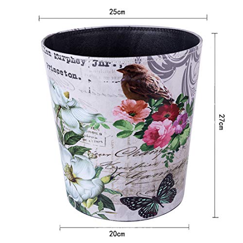 Lingxuinfo Scakbyer Small Trash Can Wastebasket, PU Leather Decorative Trash Can Garbage Can Waste Basket for Kitchen, Bathroom, Bedroom, Office