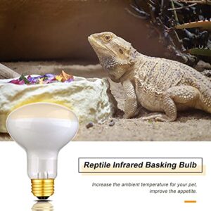 WUHOSTAM 2 Pack 100W Reptile UVA Infrared Heat Lamp, Basking Spot Bulb Soft White Light, Simulated Natural Sunlight Heating Lamp for Lizard,Tortoise,Bearded Dragon, Hedgehog,Reptiles and Amphibians