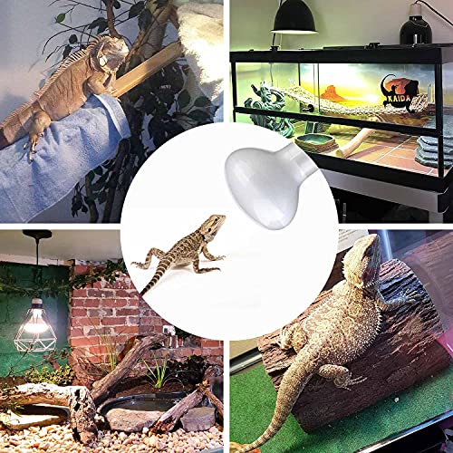 WUHOSTAM 2 Pack 100W Reptile UVA Infrared Heat Lamp, Basking Spot Bulb Soft White Light, Simulated Natural Sunlight Heating Lamp for Lizard,Tortoise,Bearded Dragon, Hedgehog,Reptiles and Amphibians