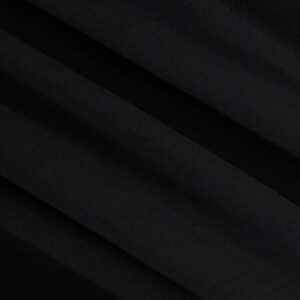 FabricLA DTY Double Brushed Knit Jersey 190 GSM - 58/60" Inches (150 CM) Wide - Soft Polyester Spandex Fabric - 2 Way Stretch Knit Fabric - Black, 1 Continuous Yard