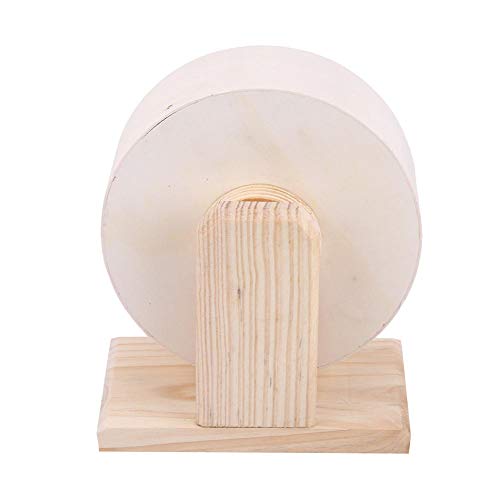 Hamster Wheel, Wooden Exercise Wheel Interactive Natural Roller Wheel Toy for Gerbils Chinchillas Hedgehogs Mice Other Small Animals(S)