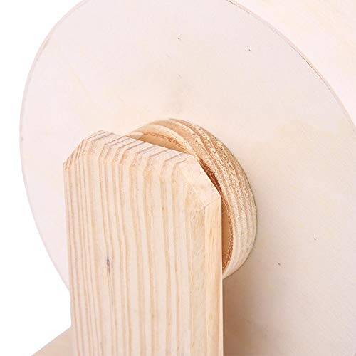 Hamster Wheel, Wooden Exercise Wheel Interactive Natural Roller Wheel Toy for Gerbils Chinchillas Hedgehogs Mice Other Small Animals(S)