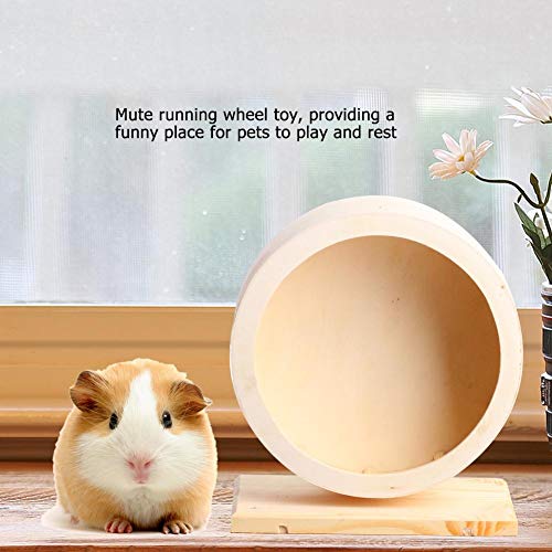 Hamster Wheel, Wooden Exercise Wheel Interactive Natural Roller Wheel Toy for Gerbils Chinchillas Hedgehogs Mice Other Small Animals(S)