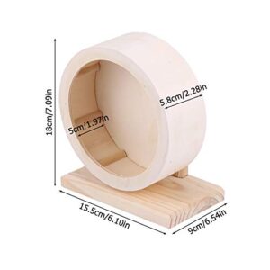 Hamster Wheel, Wooden Exercise Wheel Interactive Natural Roller Wheel Toy for Gerbils Chinchillas Hedgehogs Mice Other Small Animals(S)