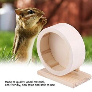 Hamster Wheel, Wooden Exercise Wheel Interactive Natural Roller Wheel Toy for Gerbils Chinchillas Hedgehogs Mice Other Small Animals(S)