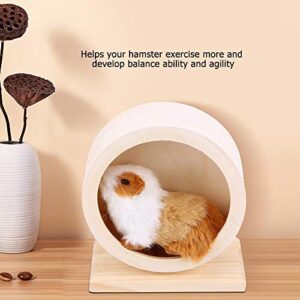 Hamster Wheel, Wooden Exercise Wheel Interactive Natural Roller Wheel Toy for Gerbils Chinchillas Hedgehogs Mice Other Small Animals(S)