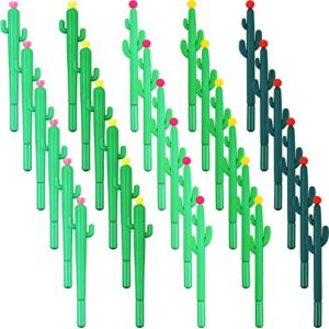 30 Pieces Cactus Pens Cactus Shaped Rollerball Pens Cactus Black Gel Ink Pens Writing Pen for Office School Home Writing Valentine's Day Gift Supplies, 5 styles