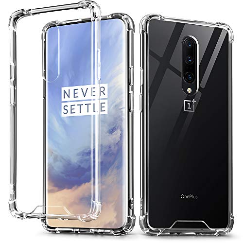 OnePlus 7 Pro Case, IDweel Crystal Clear Soft TPU Transparent Bumper Shock Absorption Technology Raised Bezels Slim Protective Cover for OnePlus 7 Pro (HD Clear)