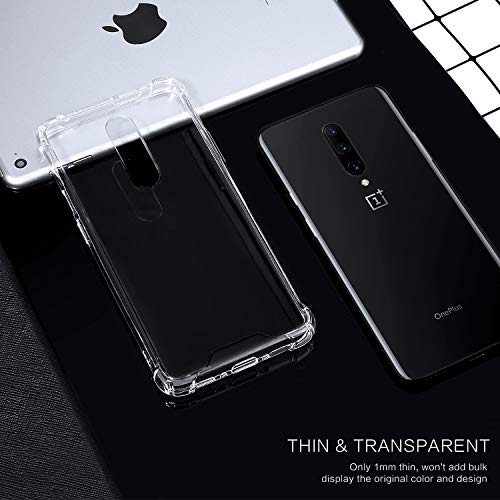 OnePlus 7 Pro Case, IDweel Crystal Clear Soft TPU Transparent Bumper Shock Absorption Technology Raised Bezels Slim Protective Cover for OnePlus 7 Pro (HD Clear)