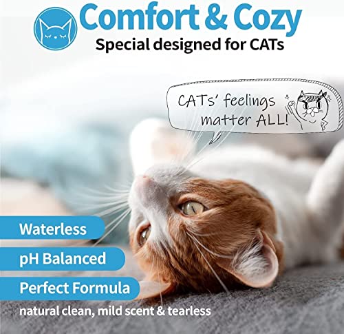 Mooncat Waterless Cat Shampoo, Licking Safe Dry Shampoo for Cats, No Rinse Foam Cat Bath, Grooming for Cat, Kitten Sensitive Skin, Dander Reducing, Paraben Free, pH Balanced (5 oz) Shampoo ONLY