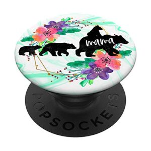 3 kids children - mama bear mom gift phone holder popsockets popgrip: swappable grip for phones & tablets