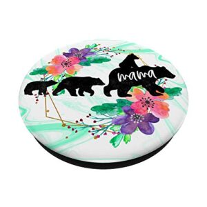 3 Kids Children - Mama Bear Mom Gift Phone Holder PopSockets PopGrip: Swappable Grip for Phones & Tablets