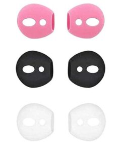 bllq airpods ear tips ear gels anti-slip earuds cover silicone compatible with airpods 2 & airpods 1 or earpods 【 fit in the charging case 】 3 pairs white/black/pink