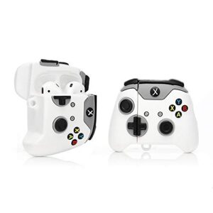 lewote silicone case compatible for apple airpods 1&2 funny cover[best gift for kids boys girls] [gamepad] (white)