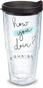 tervis friends - how you doin' made in usa double walled insulated tumbler travel cup keeps drinks cold & hot, 24oz, classic