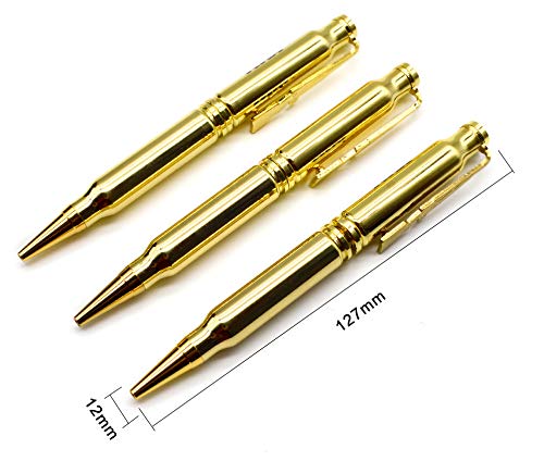 Pen Kit Mall Rifle Bullet Pen Refillable Gold Ballpoint Bullet Shaped Twist Pen (One Pen)