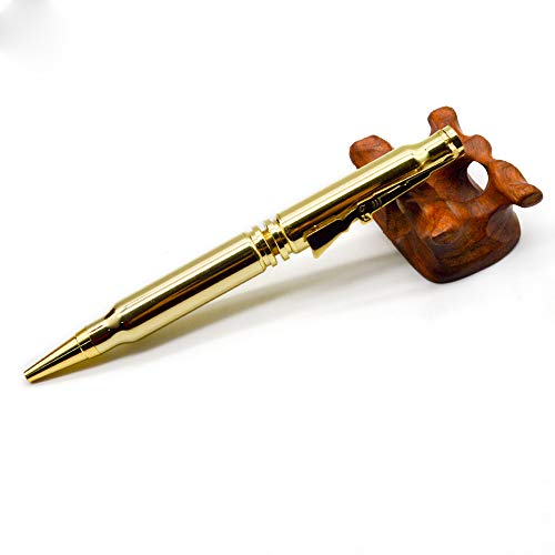 Pen Kit Mall Rifle Bullet Pen Refillable Gold Ballpoint Bullet Shaped Twist Pen (One Pen)