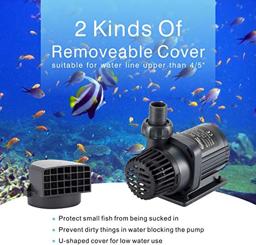 Hygger 24V DC Water Pump Submersible Saltwater Aquarium Sump Pump with LCD Display Controller 1720 GPH