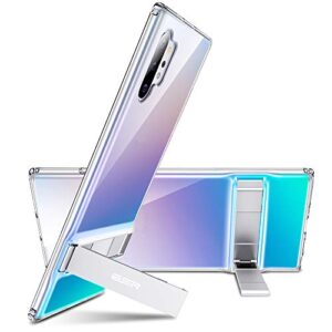 esr metal kickstand compatible with galaxy note 10 plus case, vertical and horizontal stand, reinforced drop protection,flexible tpu case for samsung galaxy note 10+ / 10 plus / 5g 6.8" (2019),clear