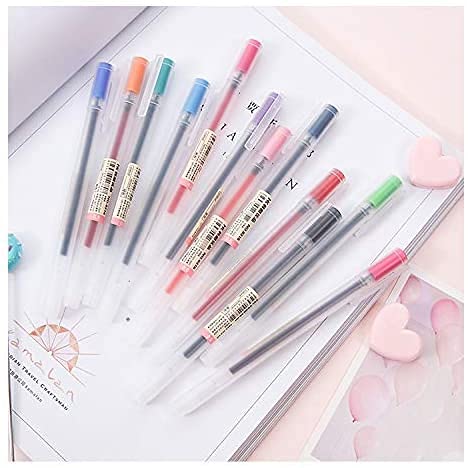 NYKKOLA Japanese Style Gel Ink Ball Point Pen [0.5mm] Fine Ballpoint Maker Pen for Office School Stationery Supply(12PCS Colorful)