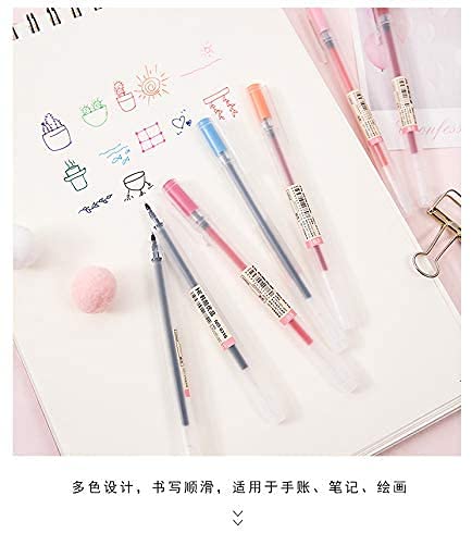 NYKKOLA Japanese Style Gel Ink Ball Point Pen [0.5mm] Fine Ballpoint Maker Pen for Office School Stationery Supply(12PCS Colorful)