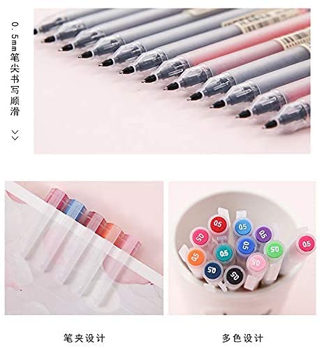 NYKKOLA Japanese Style Gel Ink Ball Point Pen [0.5mm] Fine Ballpoint Maker Pen for Office School Stationery Supply(12PCS Colorful)