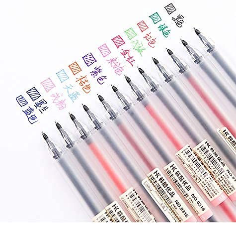 NYKKOLA Japanese Style Gel Ink Ball Point Pen [0.5mm] Fine Ballpoint Maker Pen for Office School Stationery Supply(12PCS Colorful)