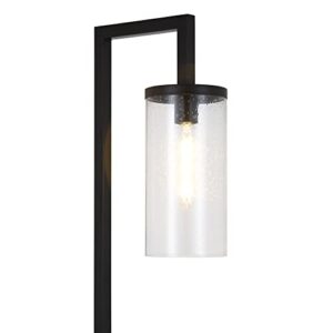 Henn&Hart 26" Tall Table Lamp with Glass Shade in Blackened Bronze/Seeded, Lamp, Desk Lamp for Home or Office